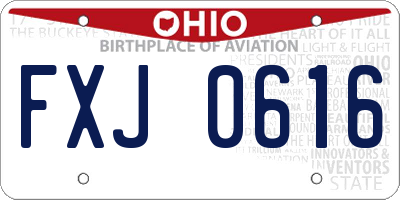 OH license plate FXJ0616