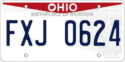 OH license plate FXJ0624