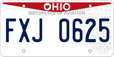 OH license plate FXJ0625