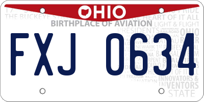 OH license plate FXJ0634