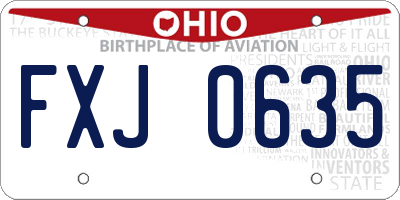 OH license plate FXJ0635