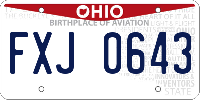 OH license plate FXJ0643