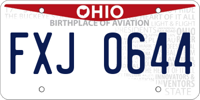 OH license plate FXJ0644