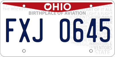 OH license plate FXJ0645