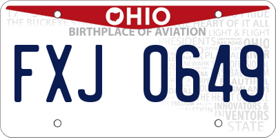 OH license plate FXJ0649