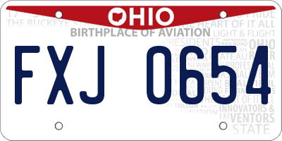 OH license plate FXJ0654