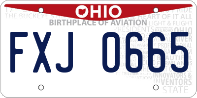 OH license plate FXJ0665