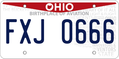 OH license plate FXJ0666