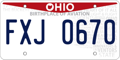 OH license plate FXJ0670