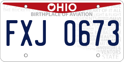 OH license plate FXJ0673
