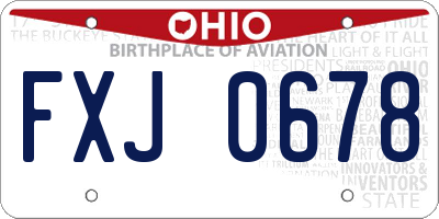 OH license plate FXJ0678