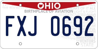 OH license plate FXJ0692