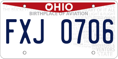OH license plate FXJ0706
