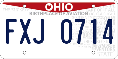 OH license plate FXJ0714