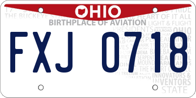 OH license plate FXJ0718