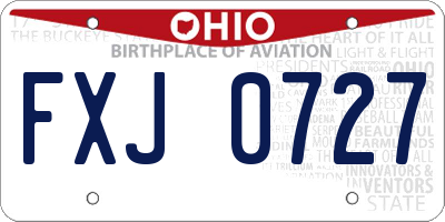 OH license plate FXJ0727