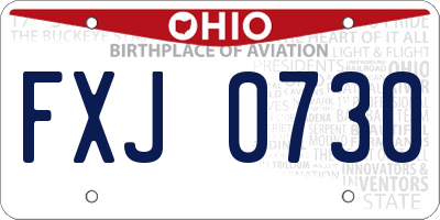 OH license plate FXJ0730