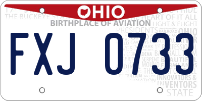 OH license plate FXJ0733