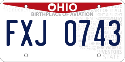OH license plate FXJ0743