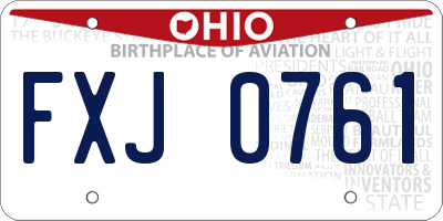 OH license plate FXJ0761