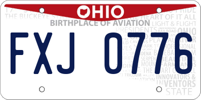 OH license plate FXJ0776
