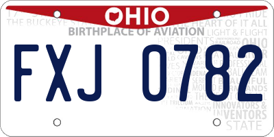 OH license plate FXJ0782