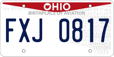 OH license plate FXJ0817