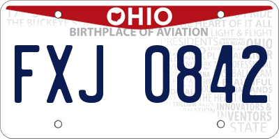 OH license plate FXJ0842