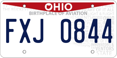 OH license plate FXJ0844