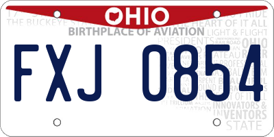 OH license plate FXJ0854