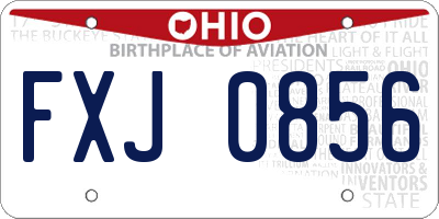 OH license plate FXJ0856
