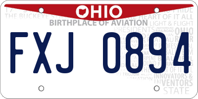 OH license plate FXJ0894