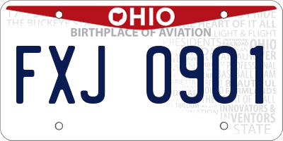 OH license plate FXJ0901