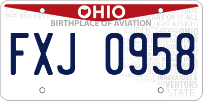 OH license plate FXJ0958