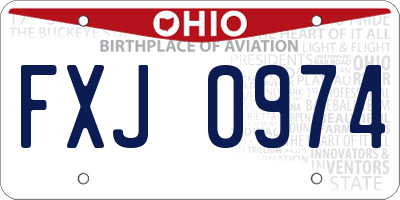 OH license plate FXJ0974