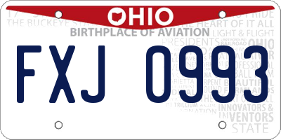 OH license plate FXJ0993