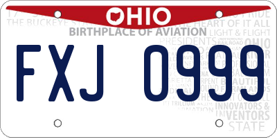 OH license plate FXJ0999