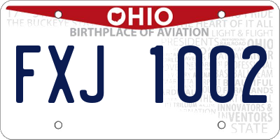 OH license plate FXJ1002