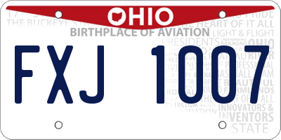 OH license plate FXJ1007