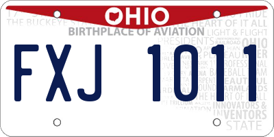 OH license plate FXJ1011