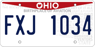 OH license plate FXJ1034