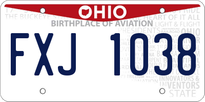 OH license plate FXJ1038