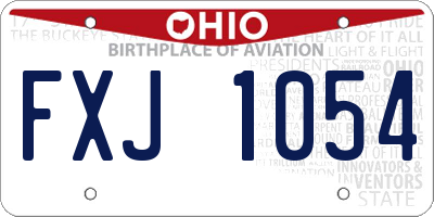 OH license plate FXJ1054