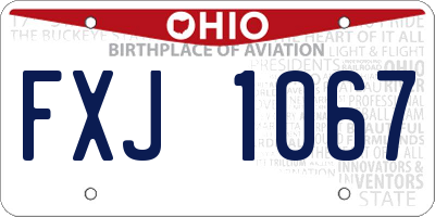 OH license plate FXJ1067