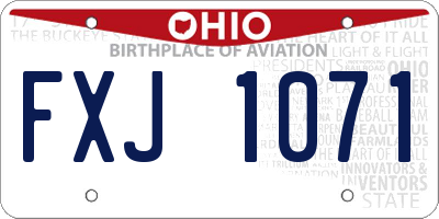 OH license plate FXJ1071