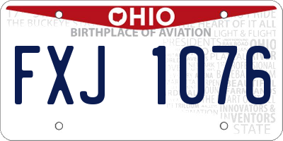 OH license plate FXJ1076