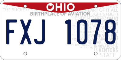 OH license plate FXJ1078