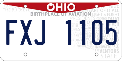 OH license plate FXJ1105