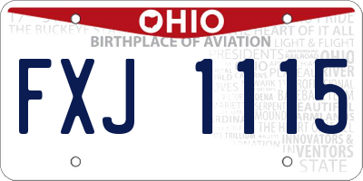 OH license plate FXJ1115