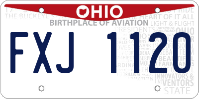 OH license plate FXJ1120